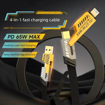 4 In 1 Multi USB PD Charging Cable (Type-C To C, C To Lightening, USB To C, USB To Lightening)
